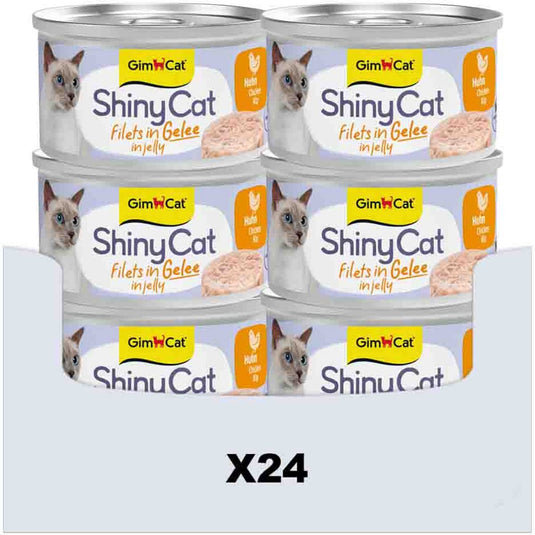 Gimcat 24 x 70 g - shinycat filets in jelly kip