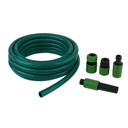 Kinzo tuinslang set 30 meter - waterslang 14mm (1 2 ) max. 6bar - met 3 koppelingen en 1 sproeistuk - geschikt voor tuinsproeier - groen