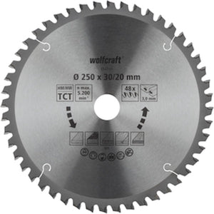 Wolfcraft - zaagblad 254x30mm voor afkortzaag - 48 tanden - verstekzaag - serie oranje - 6548000