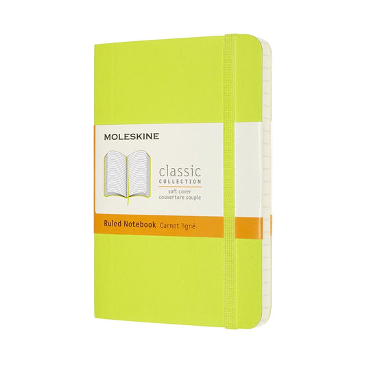 Moleskine classic notitieboek - pocket - softcover - gelinieerd - citroen groen