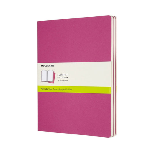Moleskine cahier journals - extra large - blanco - roze - set van 3