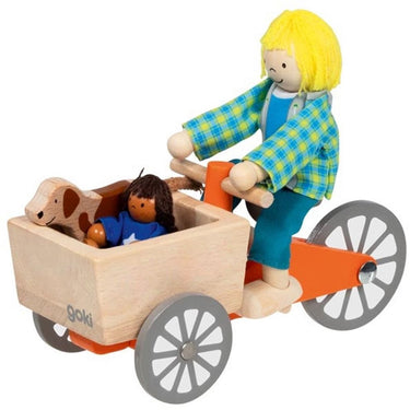 Goki buigpopjes - transportfiets met 2 popjes - en hond - 3 jaar