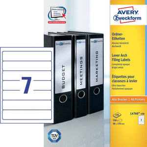 Avery ordnerrugetiketten l4760-100 38mm wit mat