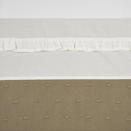 Meyco baby ruffle ledikant laken - offwhite - 100x150cm - 0.3 tog