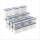 Rotho domino - set voorraadbussen en strooibussen 24-delig - vaatwasser bestendig - blauw