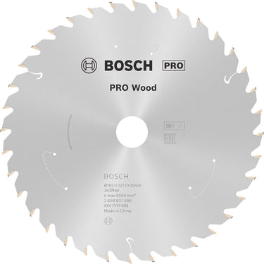Bosch standard for wood - cirkelzaagblad - 165 mm - 20 mm - 36 tanden