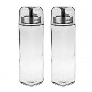 Kinghoff - flessenset voor olie en azijn - glazen flessen - 270 ml - milieuvriendelijk