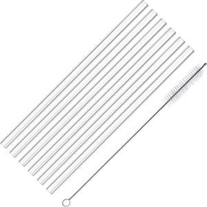 Westmark 6 glazen rietjes, recht, incl. 1 reinigingsborsteltje, lengte: 20 cm, ø 0,8 cm, borosilicaatglas, doorzichtig, 62622260