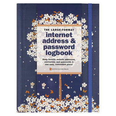 Comellopeter pauper peter pauper internet password logbook - falling blossoms - met elastieksluiting - large 16x21 cm