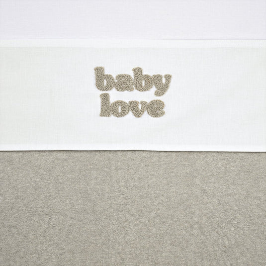 Meyco baby baby love ledikant laken - sand melange - 100x150cm - 0.3 tog