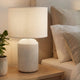 Briloner ino - tafellamp slaapkamer - met stoffen kap keramiek voet - bedlamp - tafellampje - ø22 x 37,5 cm - wit