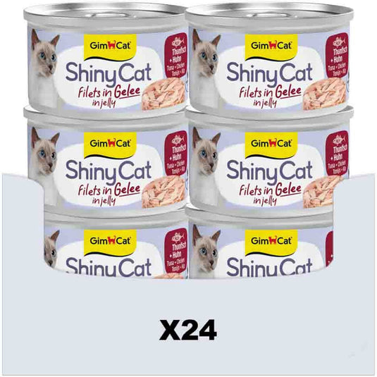 Gimcat shinycat filets in jelly tonijn + kip, 24 x 70 g