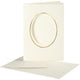 Creativ company kaarten enveloppen passepartout ovaal met rand 10,5x15 cm off-white 10 stuks