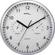 Technoline wt650 - wandklok - analoog - quartz - rond - kunststof - binnentemperatuur - binnenluchtvochtigheid - zilverkleurig