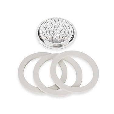 Bialetti - set filterplaatje + 3 ringen voor moka express 9 kops