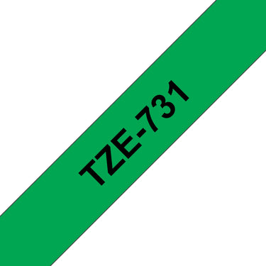 Brother tz-731 12mm - black on green - laminated (8m)
