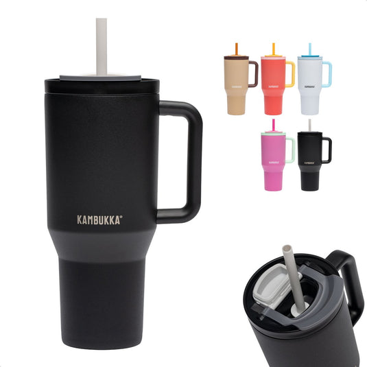 Kambukka rio - tumbler 950ml - night rider waterfles met telescopisch rietje - lek proof - bpa vrij