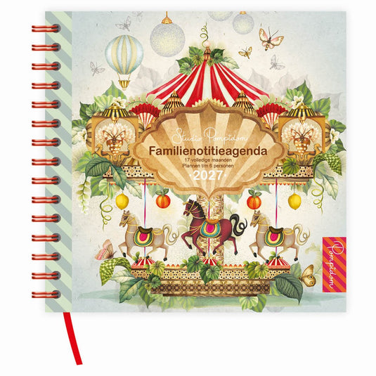 Comello agenda - 2027 - familie - carousel - 6pers. - 17mnd. - zachte kaft - 19x20,5cm