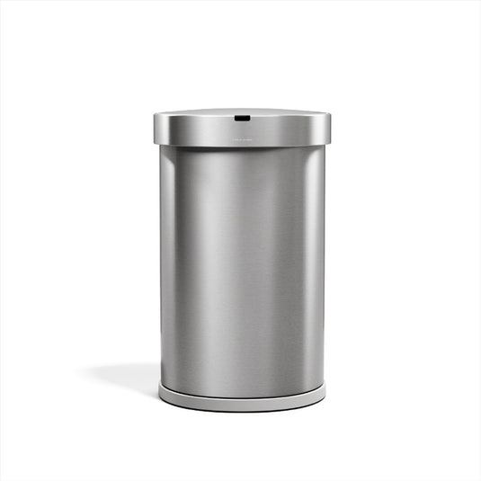 Simplehuman halfronde afvalbak van 45 liter met sensor - bewegingsgestuurde - zilver - geborsteld rvs