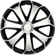 Carpoint wieldoppenset mega 15 inch zwart zilver 4 stuks