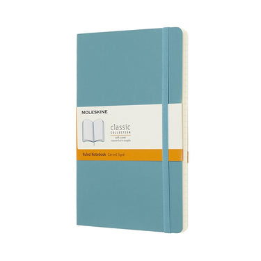 Moleskine classic notitieboek - large - zachte kaft - gelinieerd - rif blauw