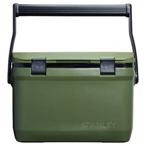 Stanley adventure outdoor cooler 15.1l - ijskoud voor 36 uur - dubbelwandig geïsoleerde coolbox - bpa vrij - deksel fungeert ook als stoel - camping koelbox - waterdicht - green
