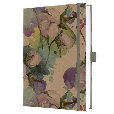 Sigel jolie notitieboek - formaat a5 - kraft- pure cottonflowers - si-jn855