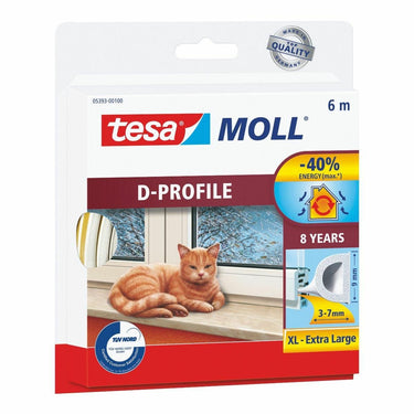 Tesa moll - raamsluiting - d-profiel - 6m - biam