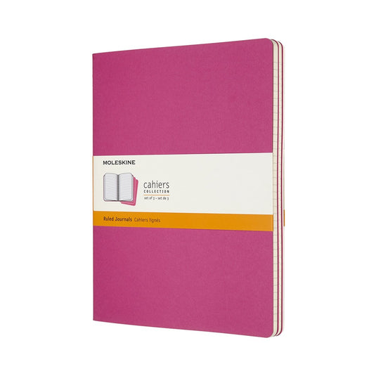 Moleskine cahier journals - extra large - gelinieerd - roze - set van 3