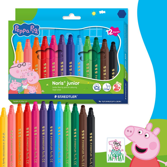 Staedtler peppa pig x noris junior kleurstift - set 12 st