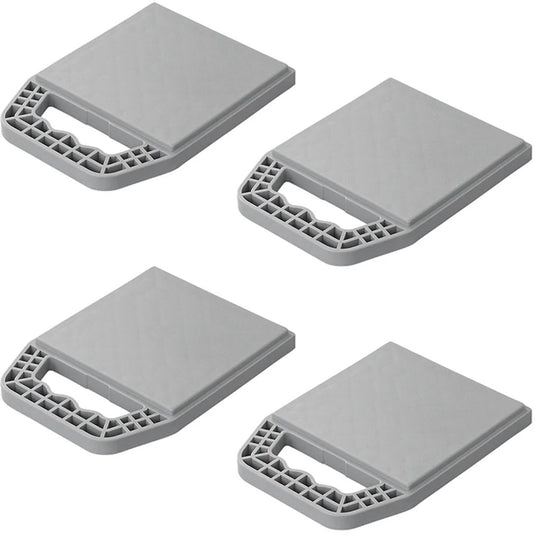 Proplus onderlegplaten - stapelbaar - met handvat - onderlegplaat caravan - set van 4 stuks - grijs