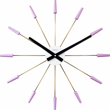 Nextime plug inn – wandklok – 58 cm – rvs – lavendel – stil