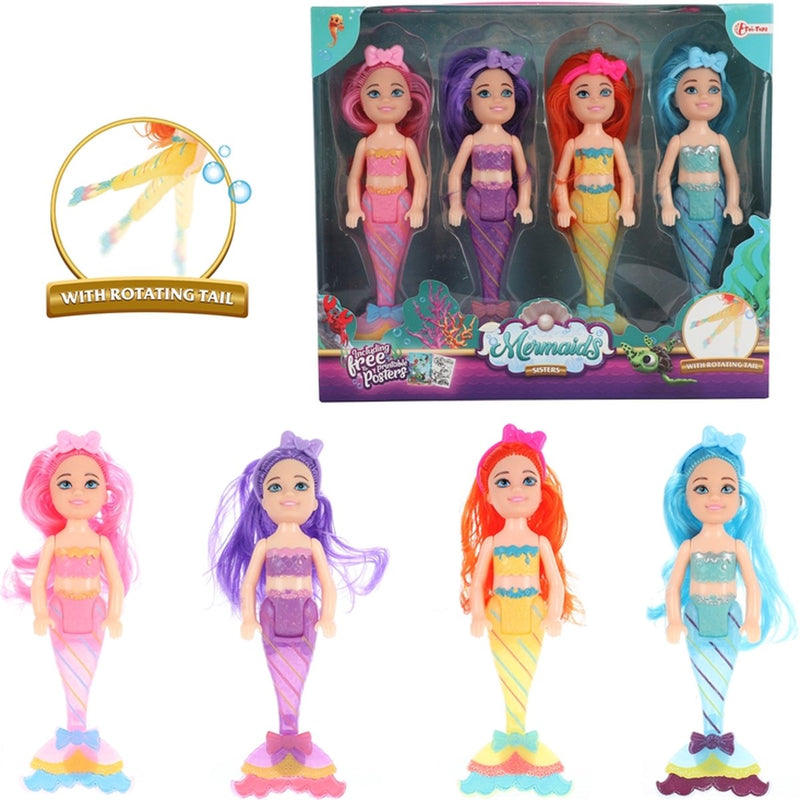 Afbeelding laden in galerijviewer, Toi-toys mermaids zeemeermin pop zusjes, 4st.
