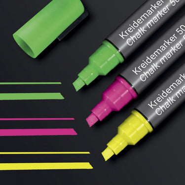 Sigel krijtstift - beitelpunt - 1-5 mm - 3 kleuren - si-ba182