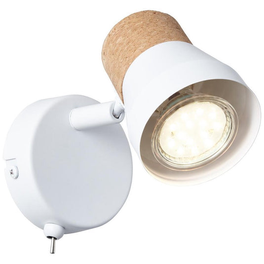 Brilliant moka - wandlamp - mat wit