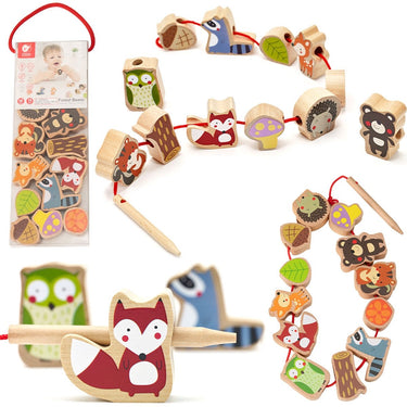 Classic world houten rijgkralen bosdieren