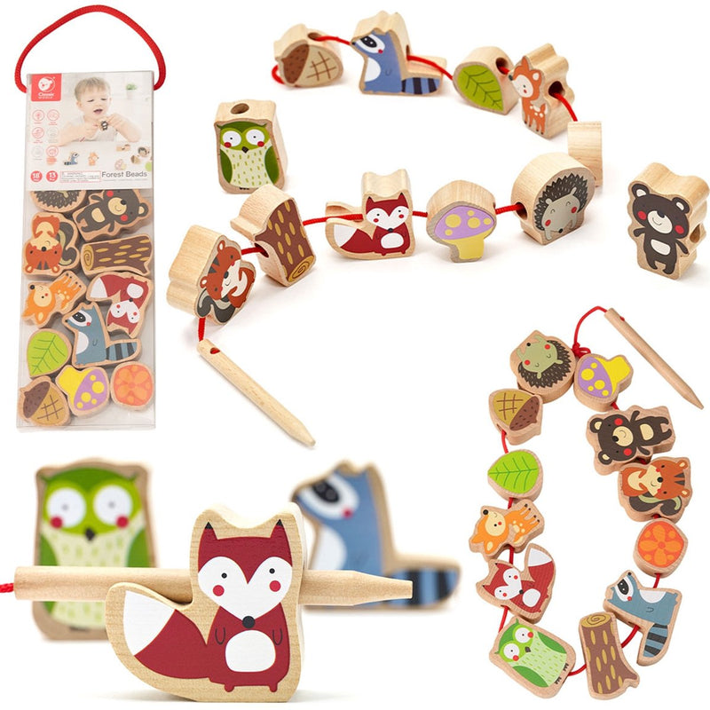 Load image into Gallery viewer, Classic world houten rijgkralen bosdieren
