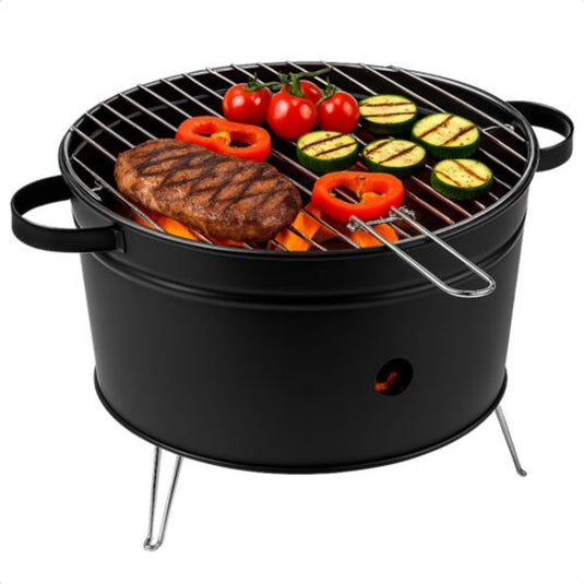 Alpina tafelbarbecue houtskool - 35 cm - lichtgewicht - rvs