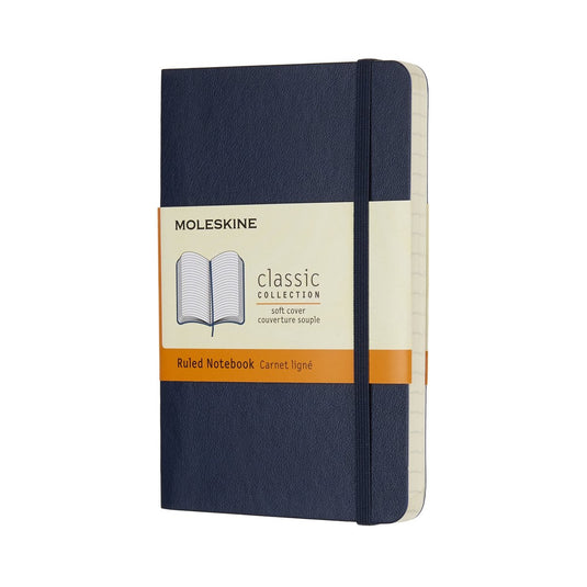 Moleskine classic notitieboek - pocket - softcover - gelinieerd - saffier blauw