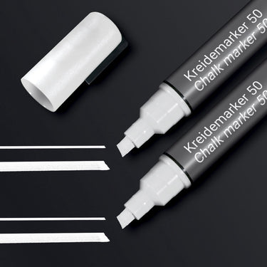 Sigel krijtstift - beitelpunt - 1-5 mm - wit - 2 stuks - si-ba184