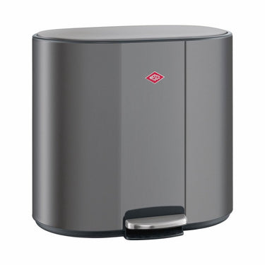 Wesco multicollector 3 prullenbak afvalscheiding (1x25 liter, 2x12 liter) | 49 liter | metaal - mat grafiet | pedaalemmer met soft close en geurfilter