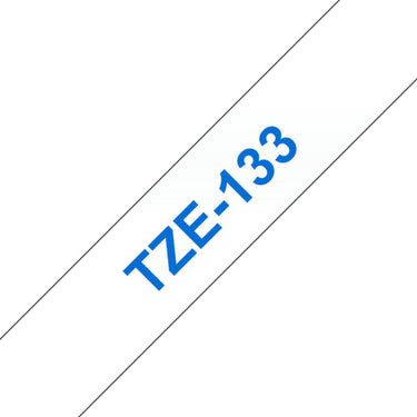 Brother tz-133 12mm - blue on transparant - laminated (8m)