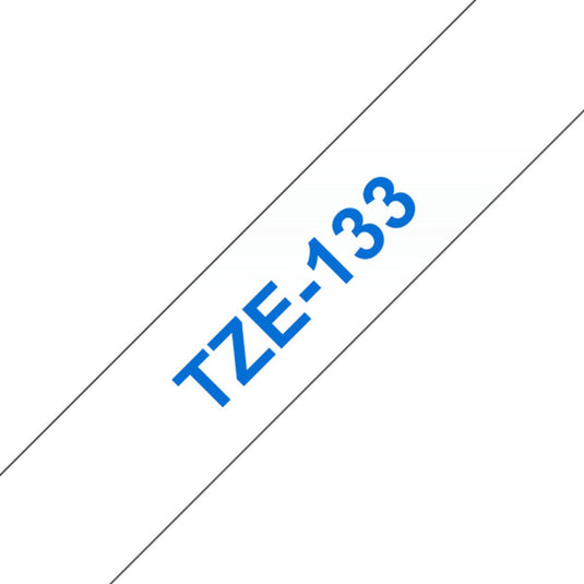 Brother tz-133 12mm - blue on transparant - laminated (8m)
