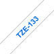 Brother tz-133 12mm - blue on transparant - laminated (8m)