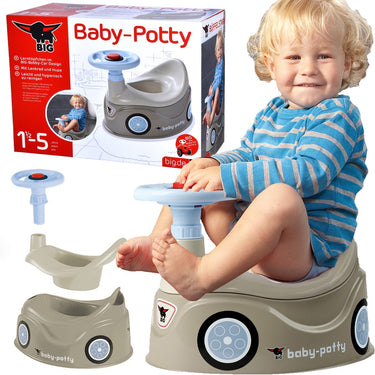 Big baby potty - plaspot - met stuur - grijs