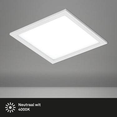 Briloner simple - led plafonniére - plafondlamp paneel - neutral wit licht 4.000 k - 1.300 lm - 12w - 29.5 x 29.5 cm - wit