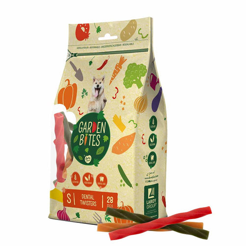 Garden bites duvoplus - dental twisters hondensnacks - hondensnoepjes - vegetarisch glutenvrij - small 28st