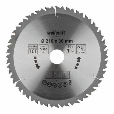 Wolfcraft - cirkelzaagblad 210x30mm - 30 tanden - voor cirkelzaag - hm, serie bruin - 6737000