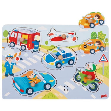 Goki steekpuzzel - voertuigen