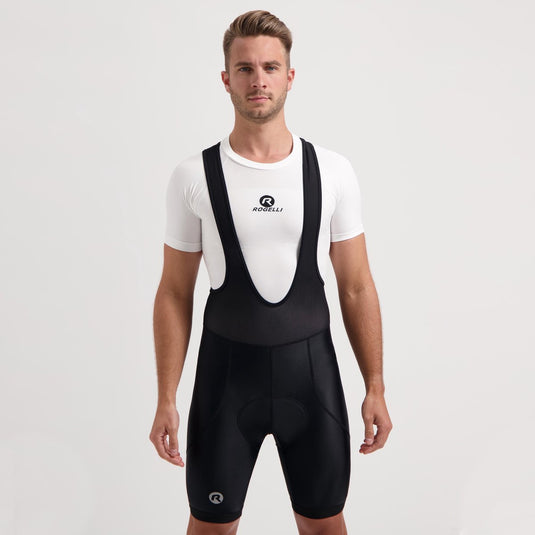 Rogelli core korte fietsbroek heren met zeem en bretels - bibshort - zwart - maat s